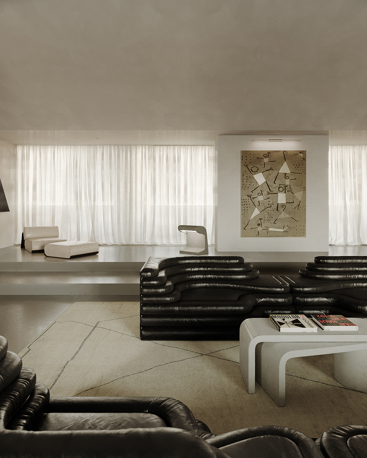 art beige corona design Interior Render rendering vintage visualisation