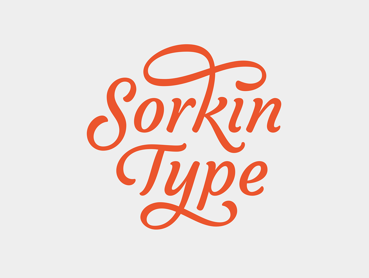 Sorkin type lettering logo Logotype swash courgette