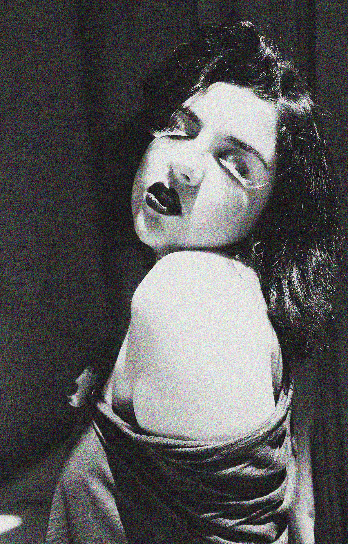 old self self-portrait Black&white b&w vintage make-up