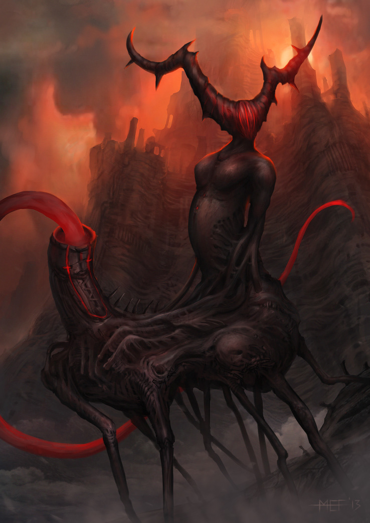 surreal surrealism digital concept art dark Beksinski Demons creatures