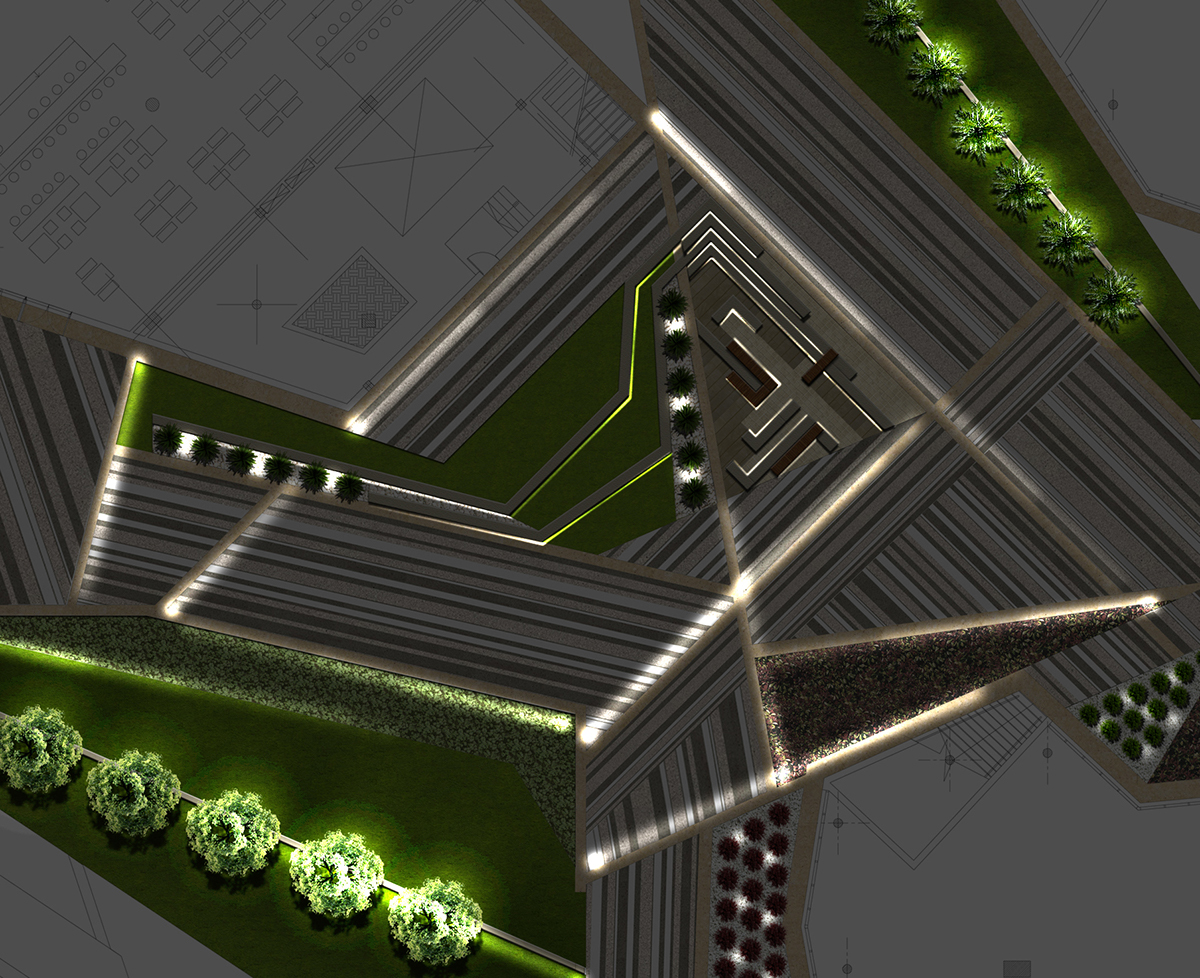 Landscape polygon Layout  design Outdoor Design business park
