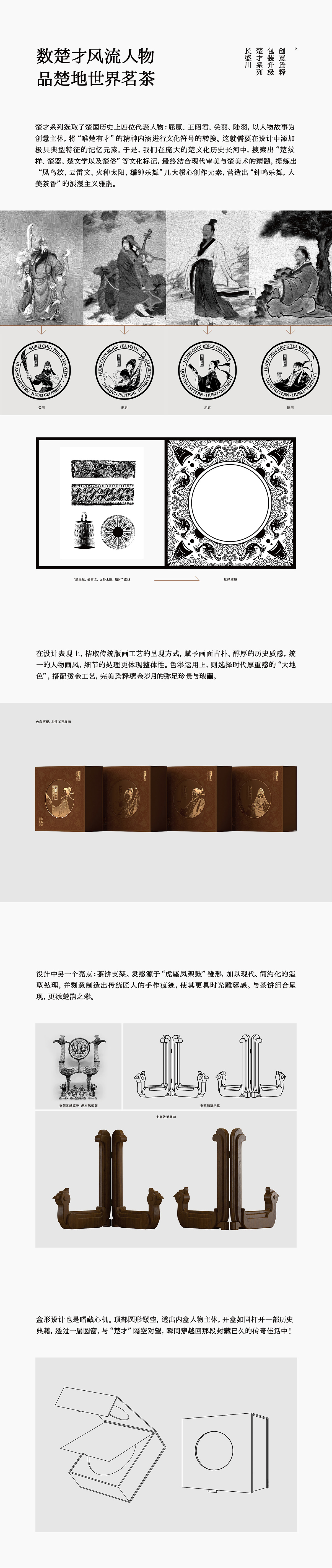 中国文化 人物 包装设计 插画 版画 礼盒设计 荆楚 高端