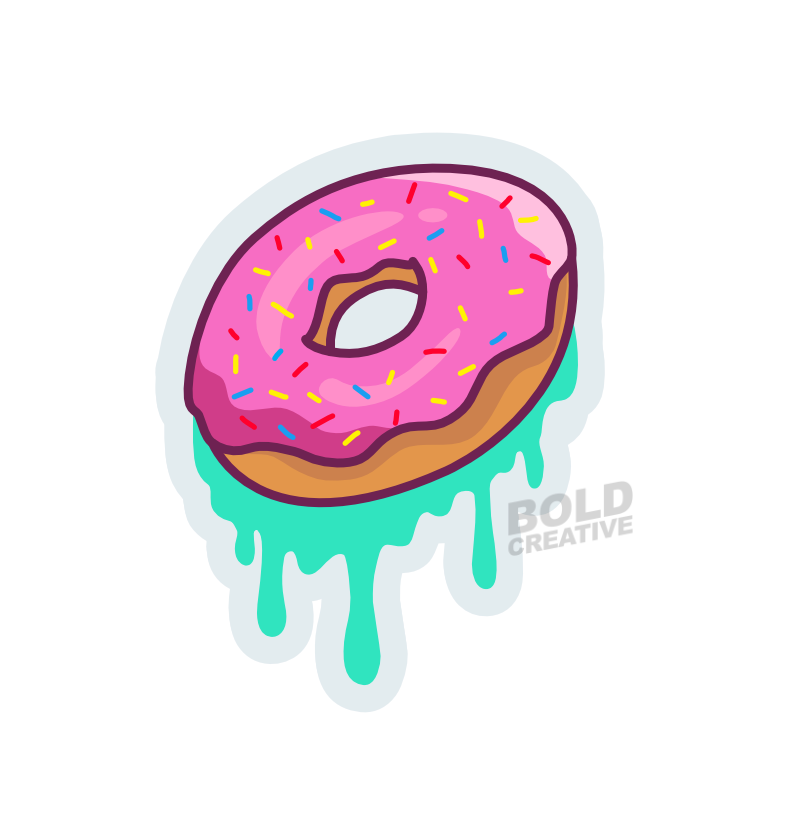 background Donuts sticker sugar