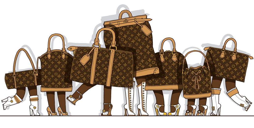 Adobe Portfolio accessories shoes hand bags Louis vuitton pattern monogram Character humour