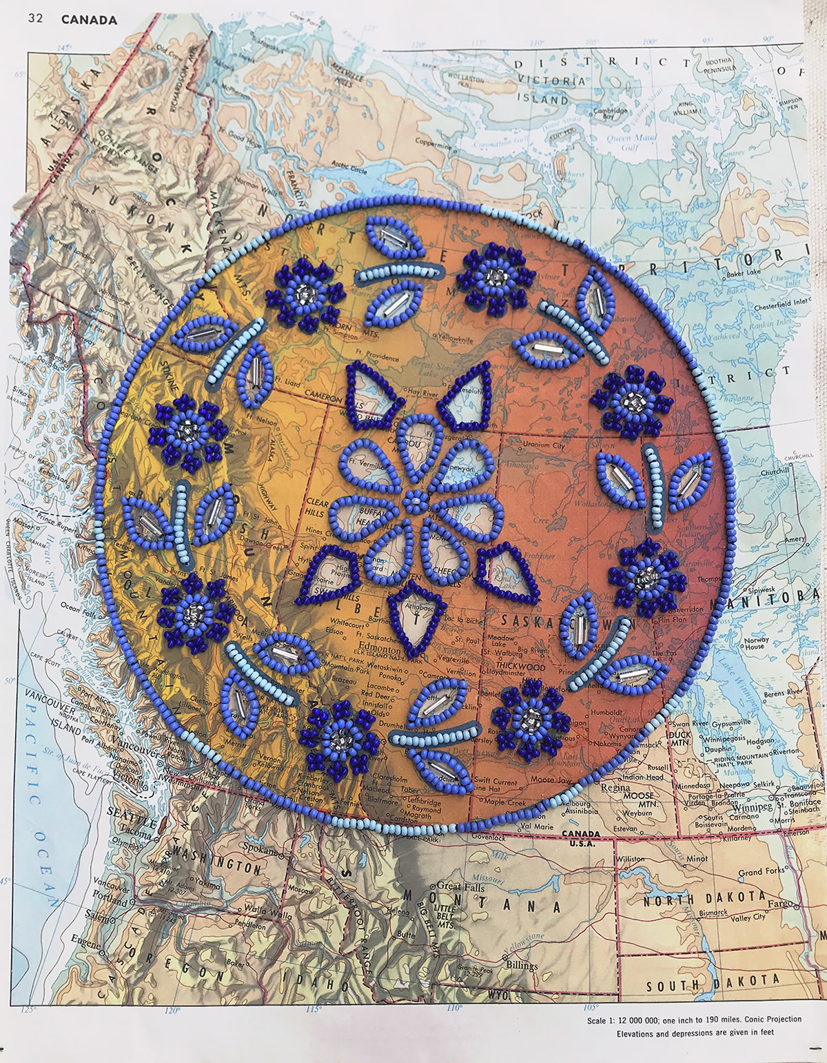 beadwork illustration indigenous design maps metis artist