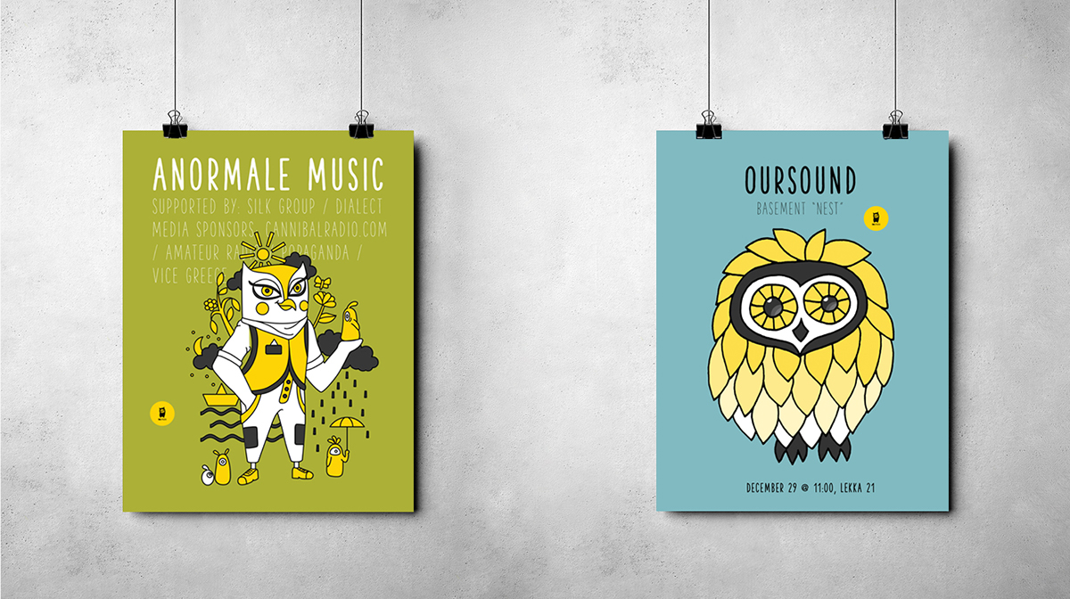 owl bar menu ILLUSTRATION  poster Character