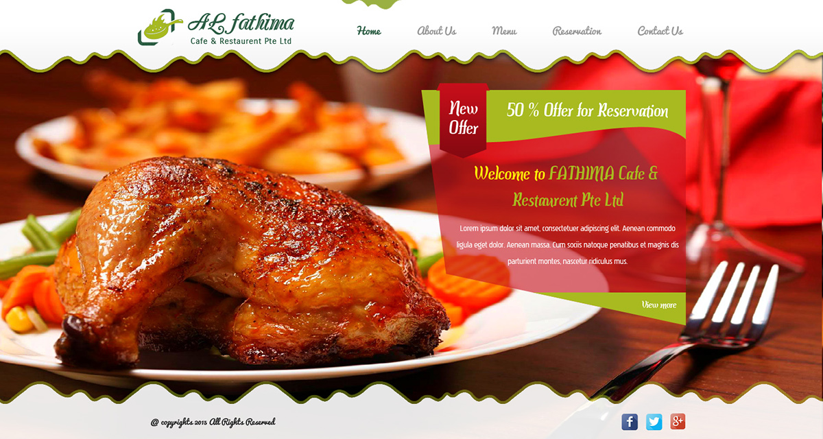 fathima cafe & restaurant Web Design  cafe