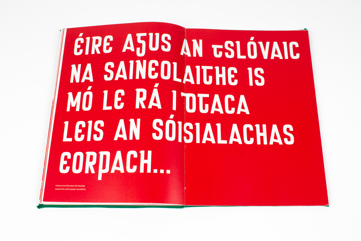Typeface font gaeilge Irish language slovakia Bratislava communist socialist Ireland specimen