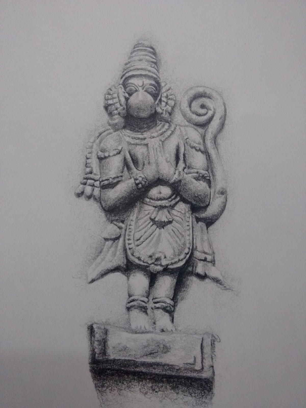 Pencil Color Sketch Of Jai Hanuman - Desi Painters-sonthuy.vn