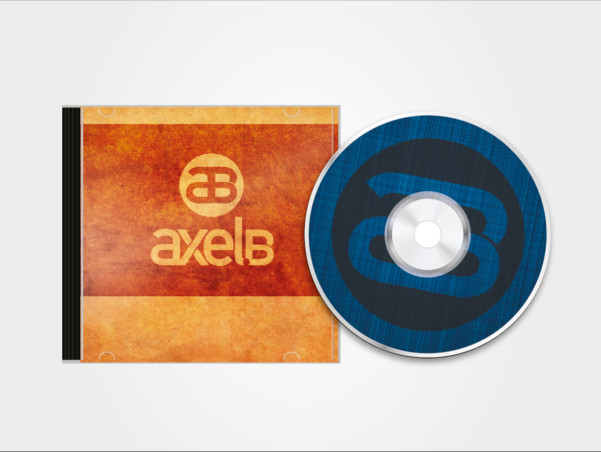 dj electro axel application color buisness card logo sign texture axel.b brochure cd cover disc
