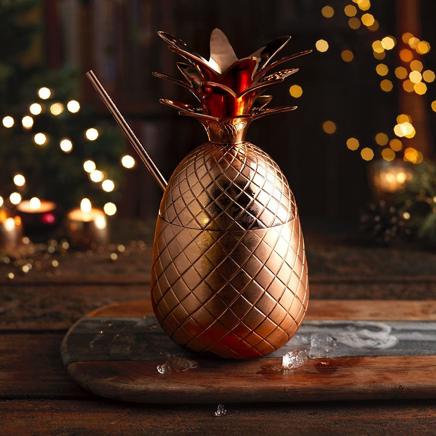 ABSOLUT ELYX  ELYX copper Pineapple copper pineapple gift glassware cut glass logo device design glass bar absolut Vodka