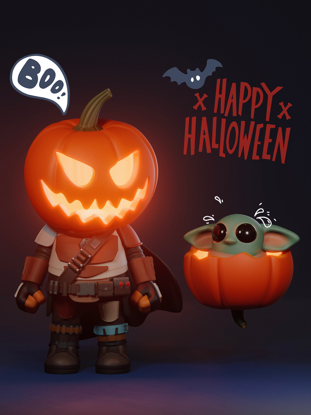 cute Halloween madalorian