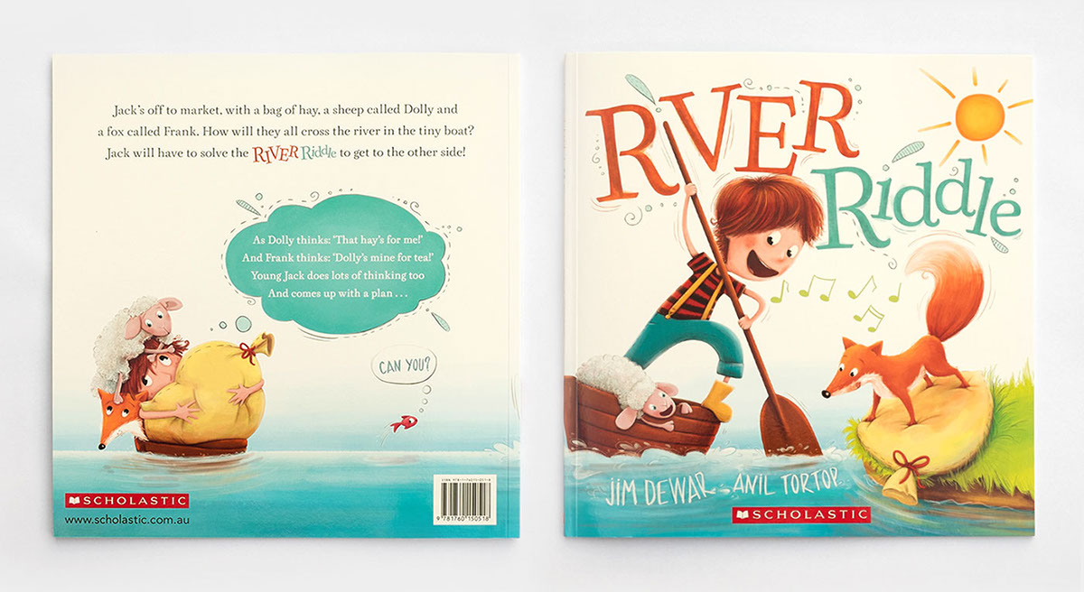 Picture book river riddle boat FOX sheep children's book