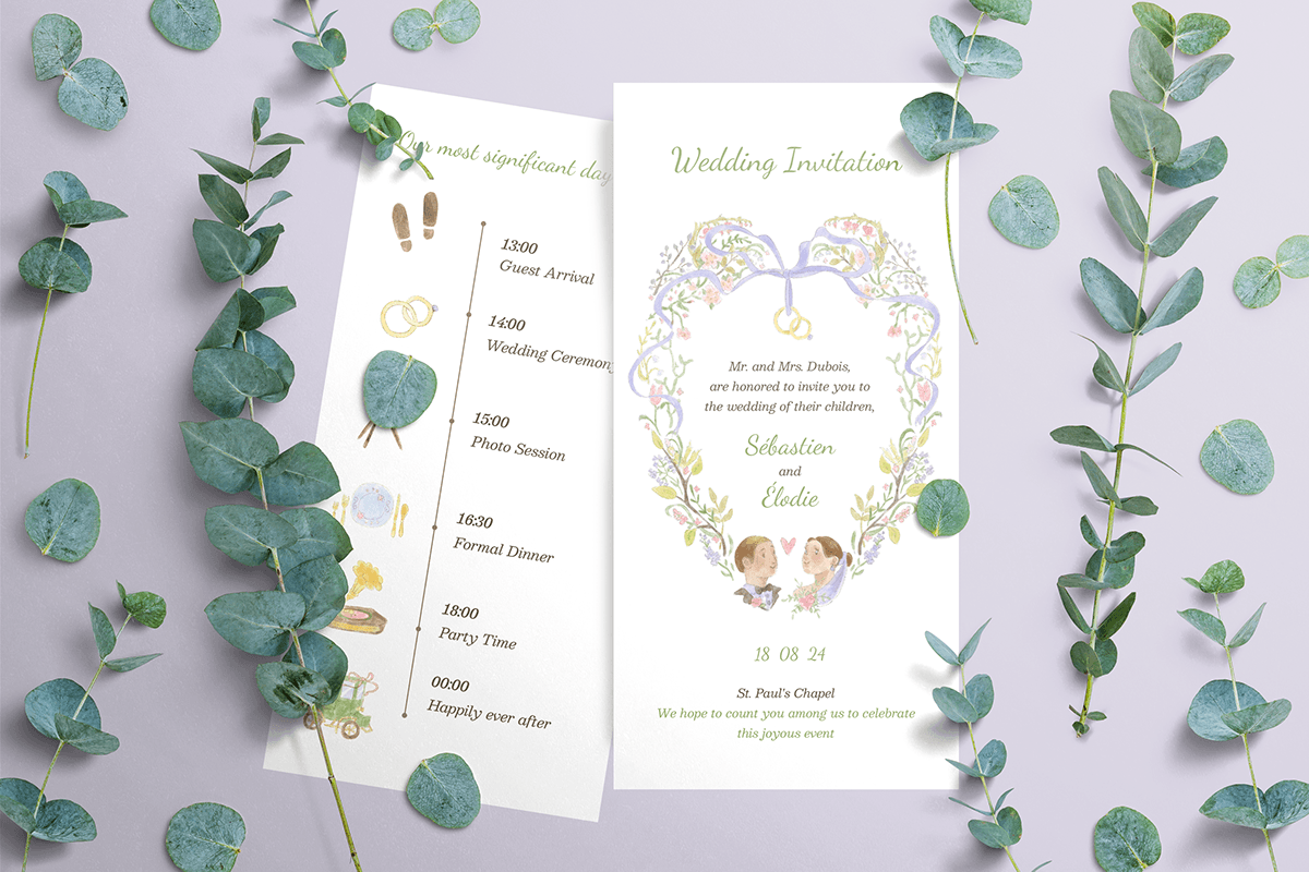 design wedding invitation wedding postcard ILLUSTRATION  poster Graphic Designer Flowers cute watercolor