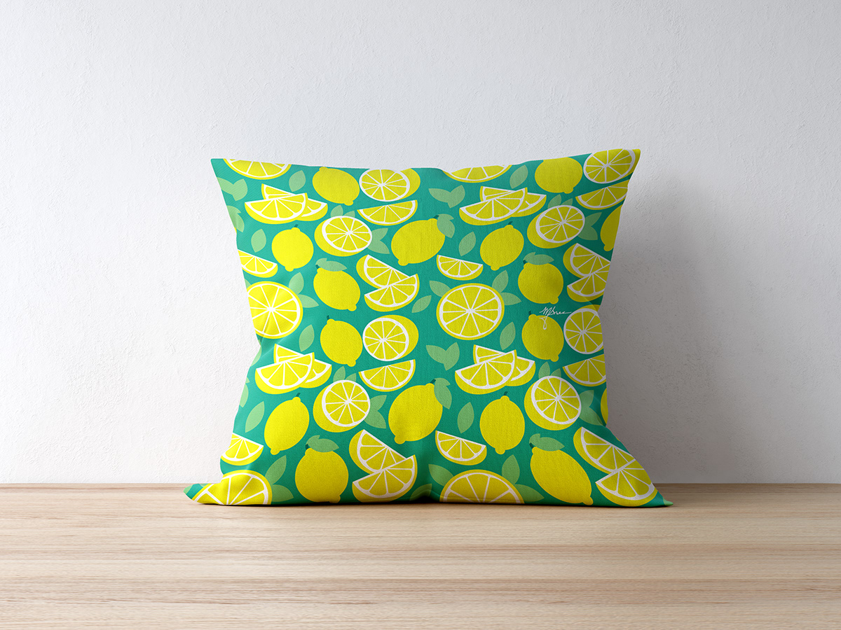 pattern lemon pattern making pillow fabric textile textile design  shoe fabric design flat design