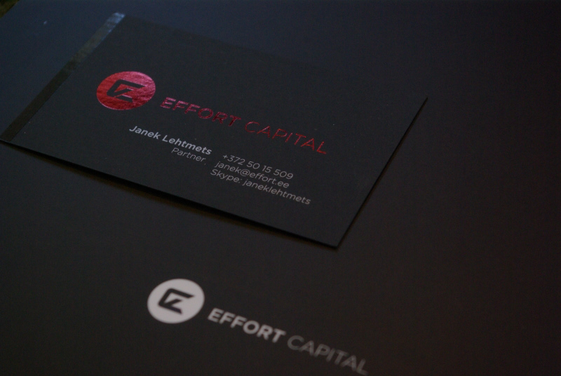 Effort Capital Business Cards plike 300gsm logo print Spot UV foil