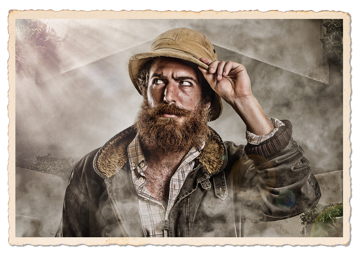 photomanipulation  photoillustration adventure  Explorer beard  photostory jungle  dream