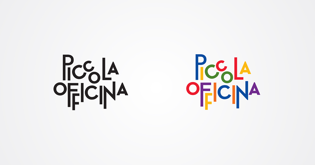 piccola officina design Logotype logo identity visual brand toys kids children wood handmade organic play joy