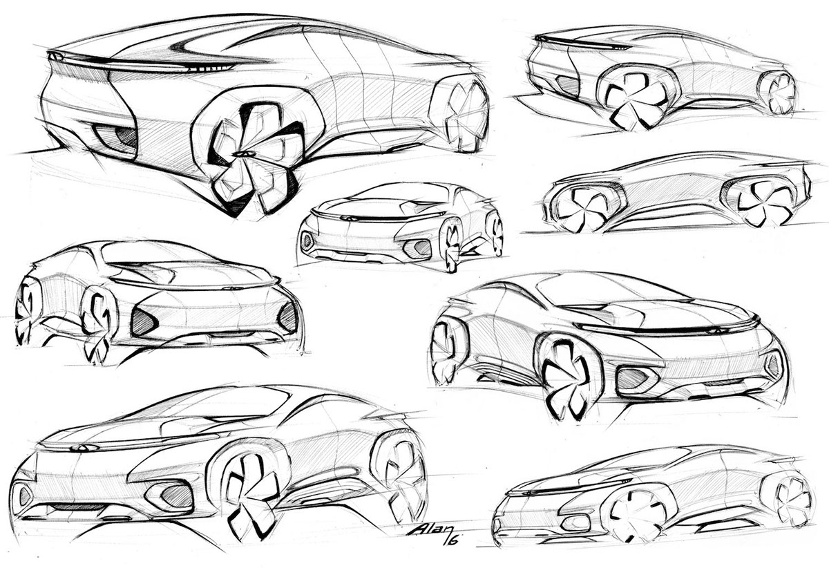 chery concept car showcar FV2030 sketches