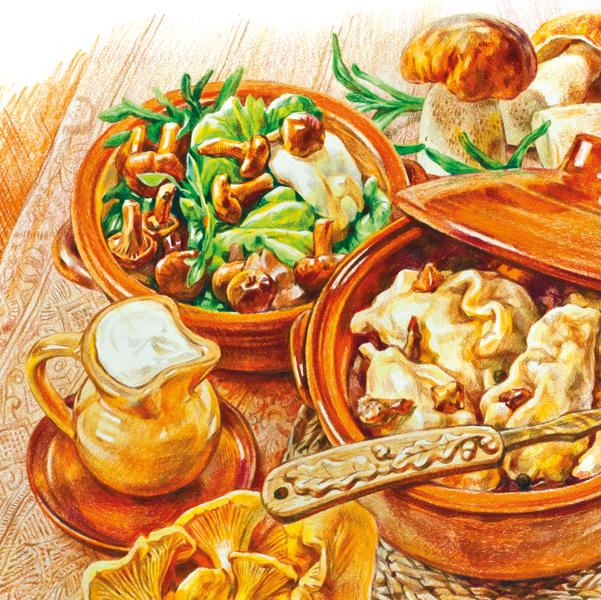 Рисование блюда русской кухни
