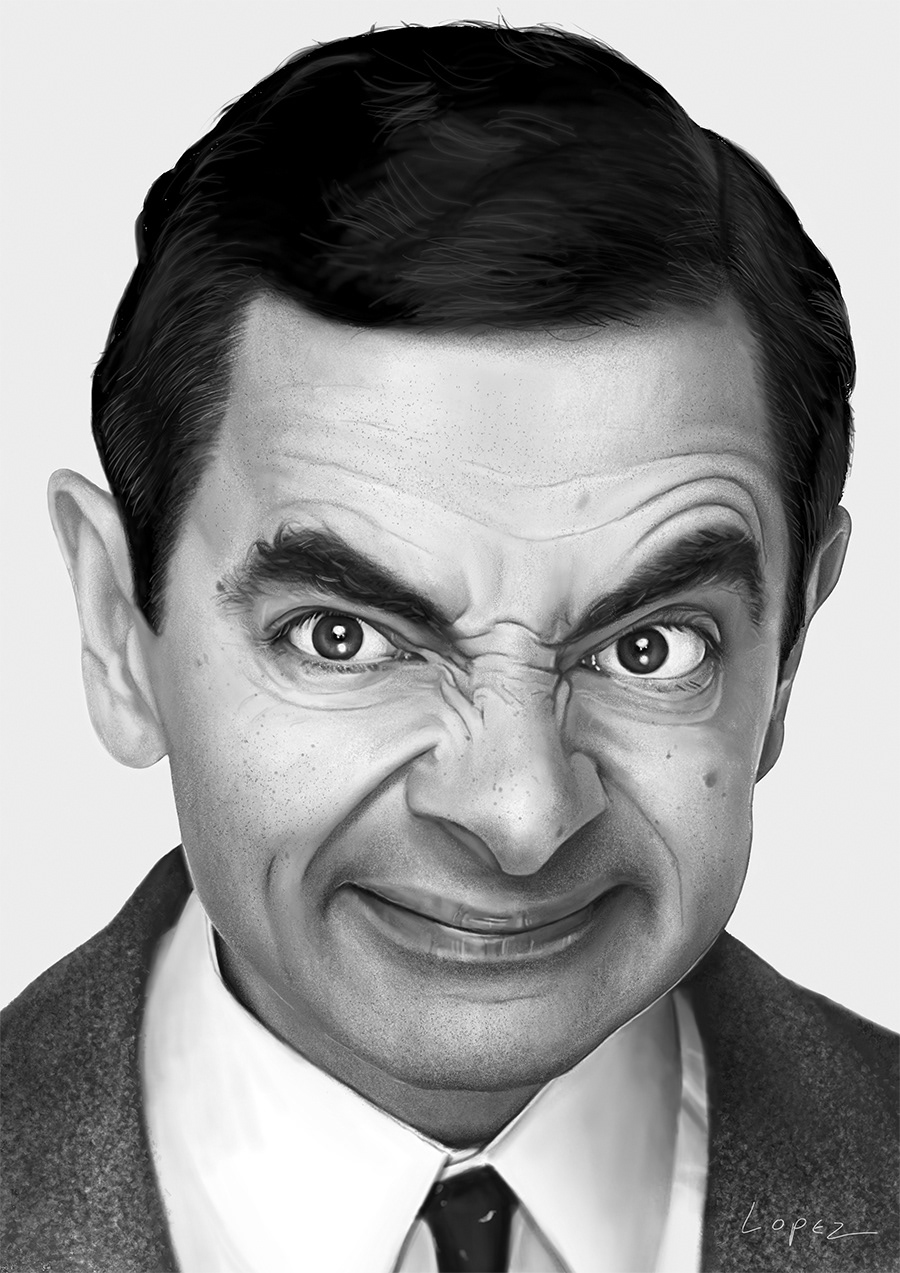 Mister bean dessin portrait