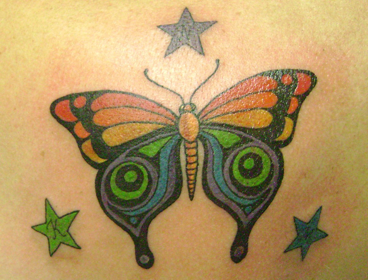 Rainbow Butterfly Temporary Tattoo  Pickazona