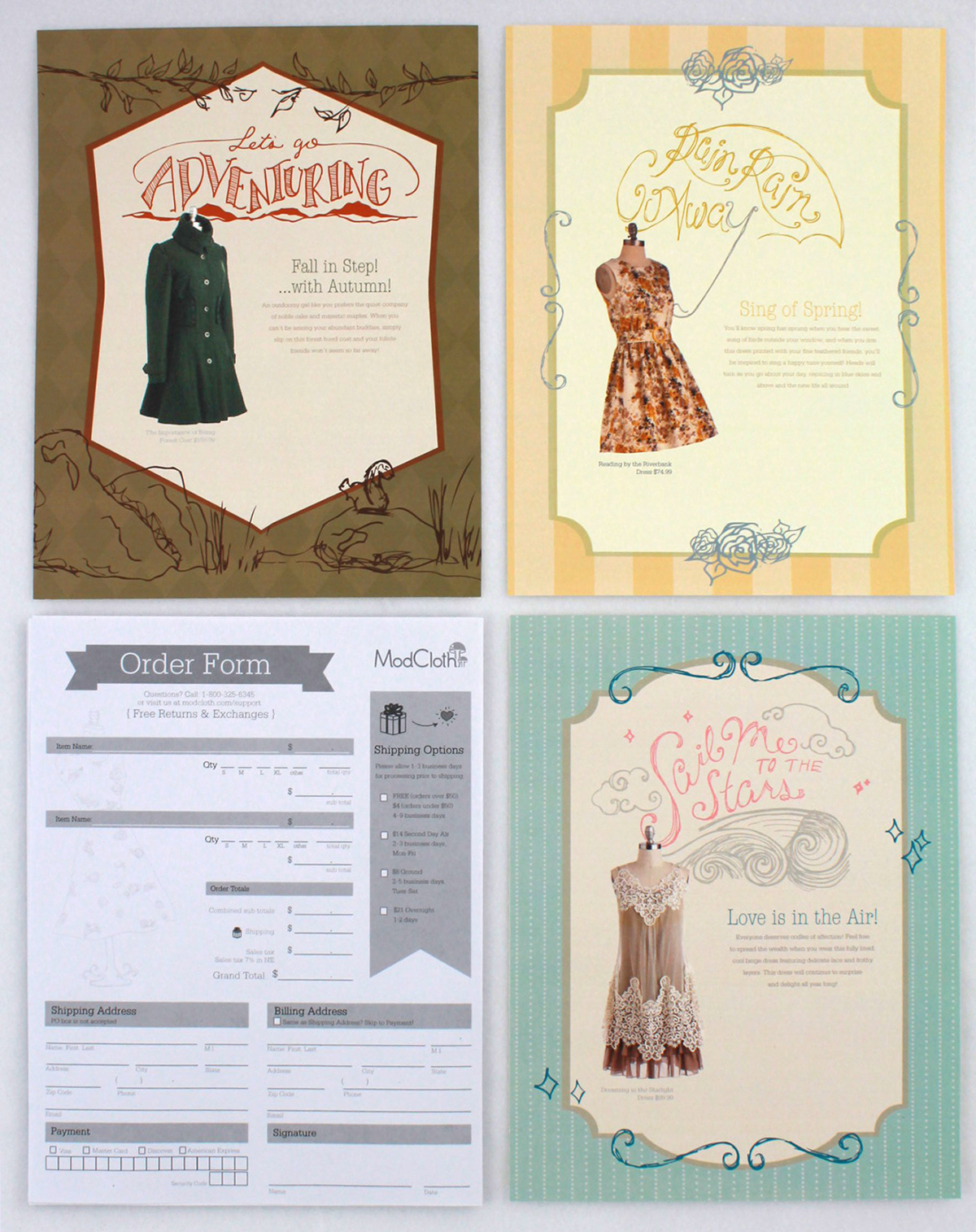 Student work  Information Design  form design illustrated  hand lettered feminine  dresses vintage  retro