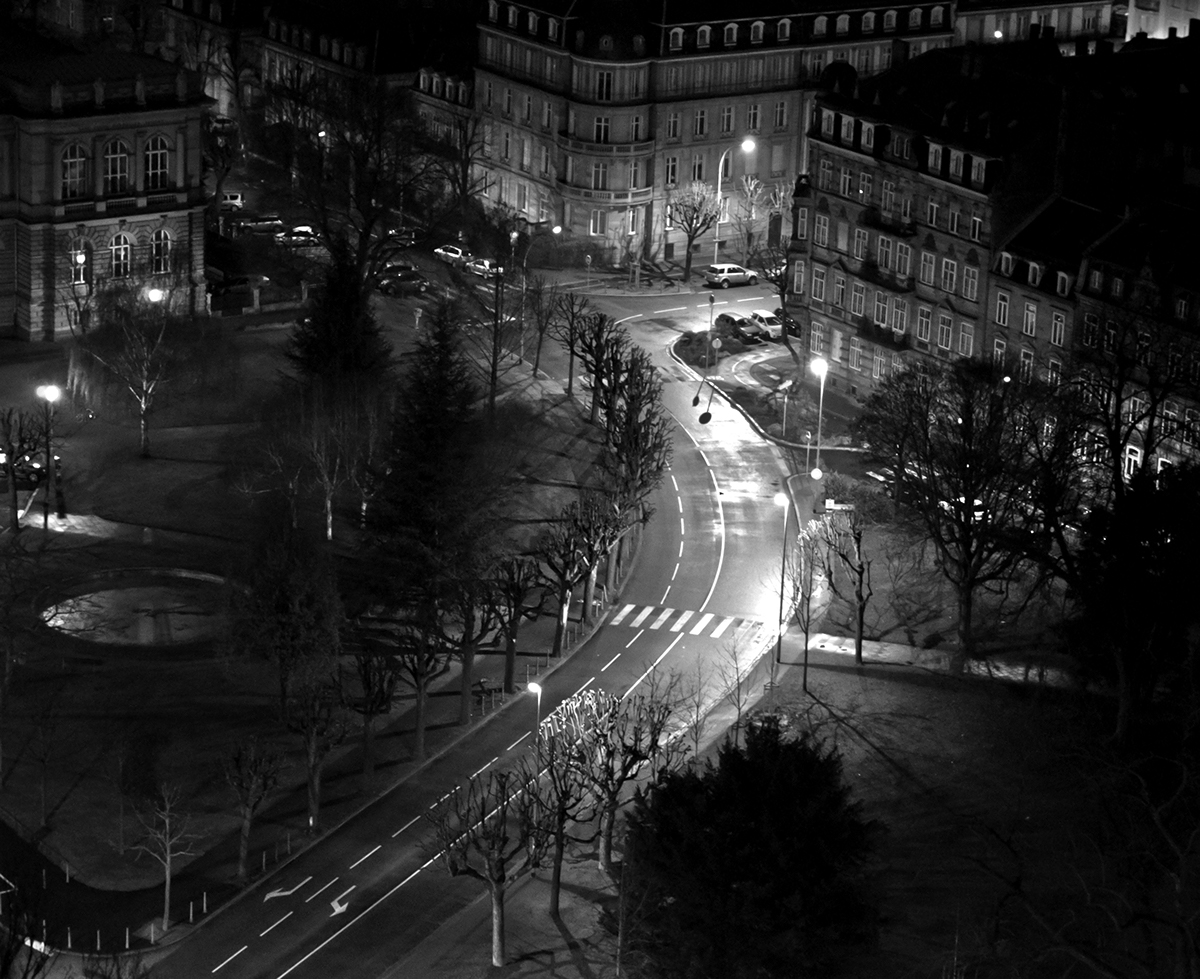 strasbourg strasburg night Picture black and white noir et blanc nuit nocturne midnight photo city Street town alsace france