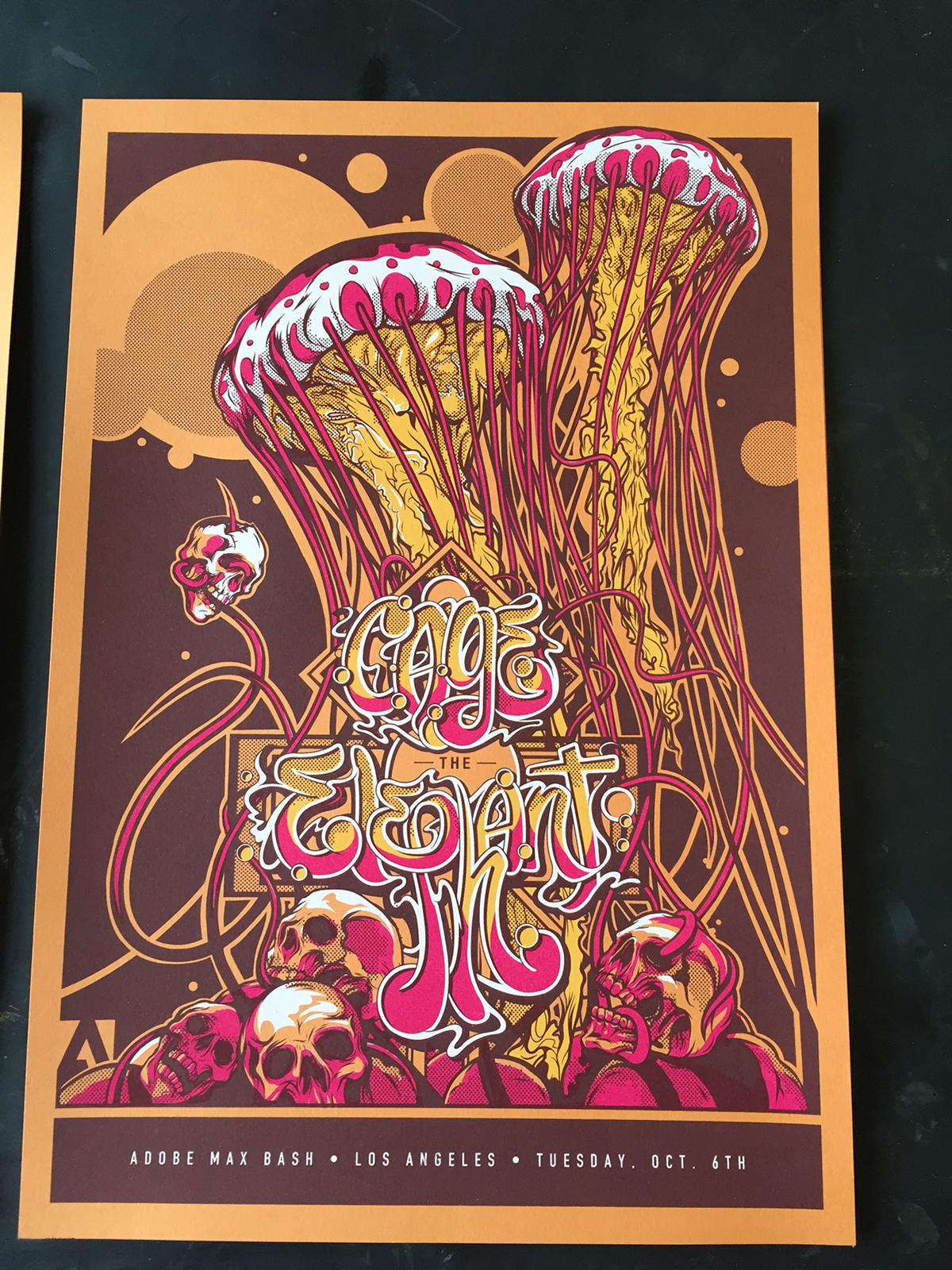 adobe adobe draw adobe ideas adobe sketch poster band poster screen printed jellyfish neon lettering psychedelic rock Event pink