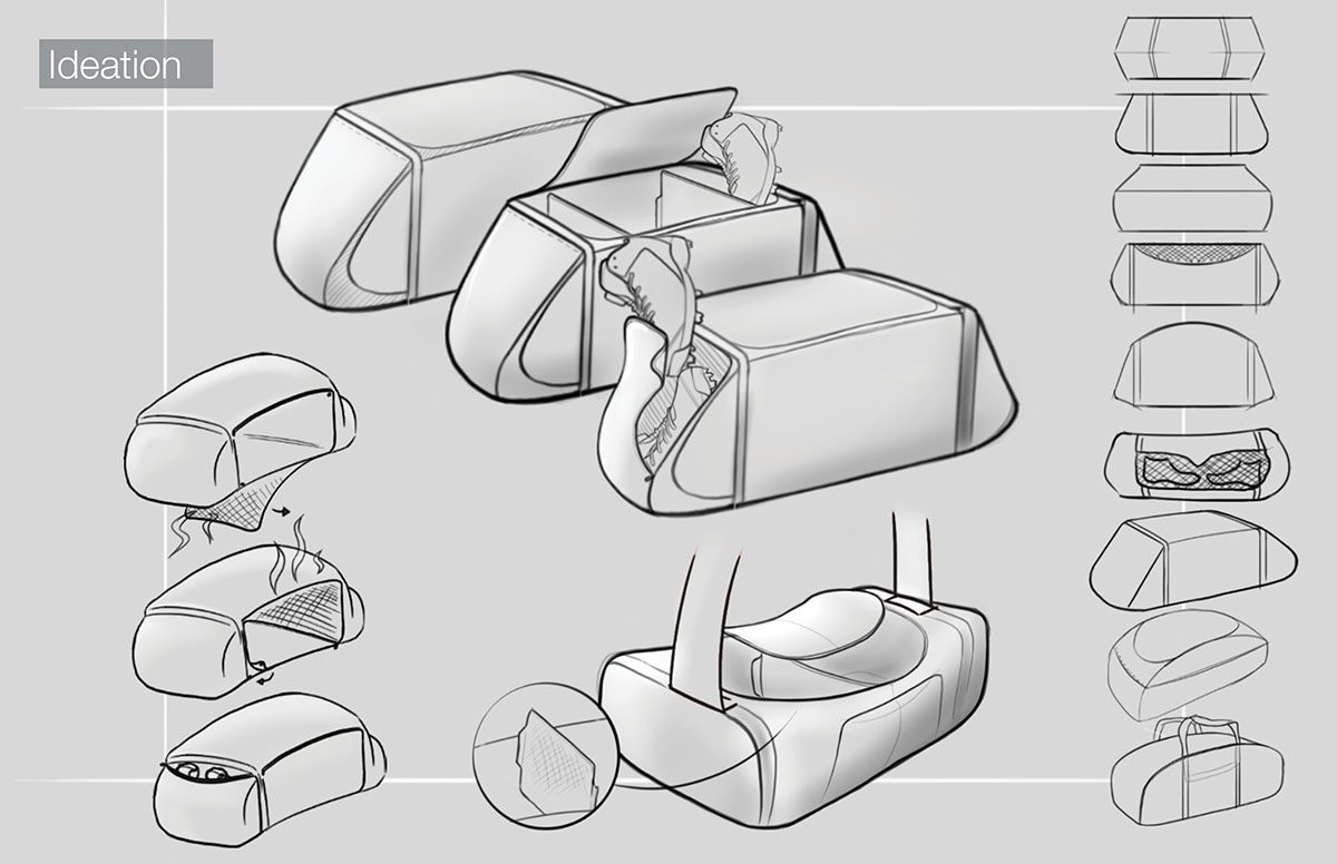 bag design product industrial sketch modeling research