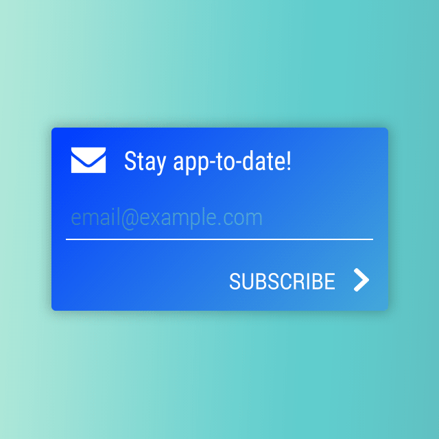 GUI widget Email subscribe