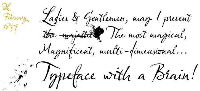 handwriting Script handwritten Hand font Pen & Ink fingerprints Nick Cooke G-Type lettering