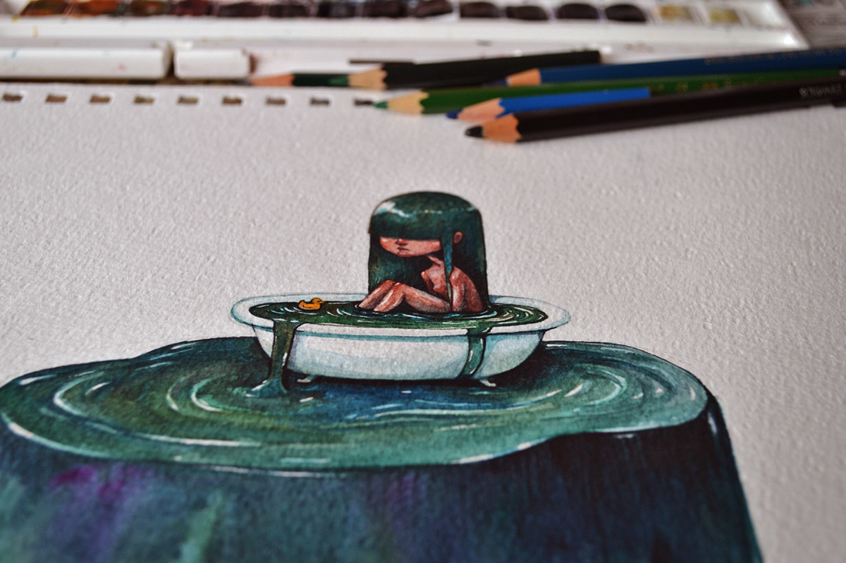 watercolor water