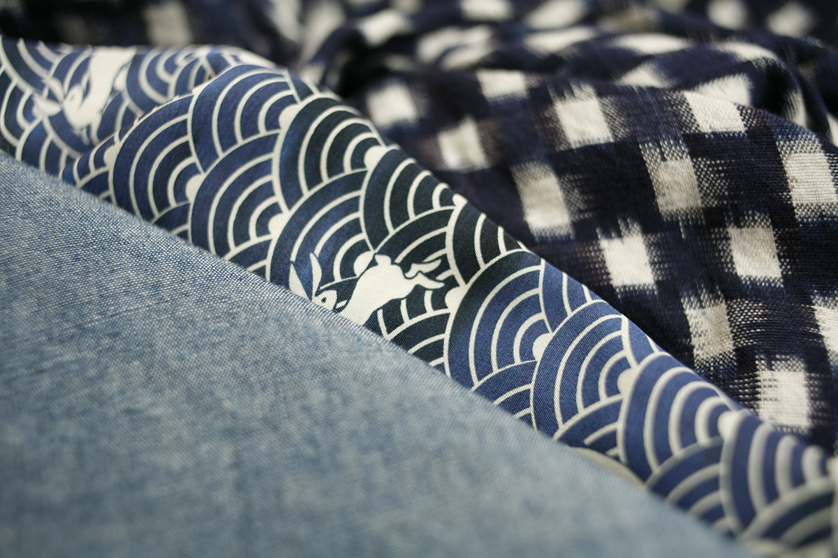 pattern Indigo bunny blue textil Heinui