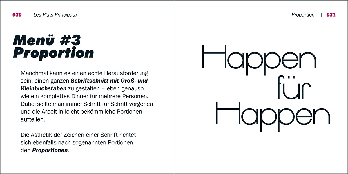 typografisches  kochbuch haute cuisine schrift geometrisch do it youself fonts