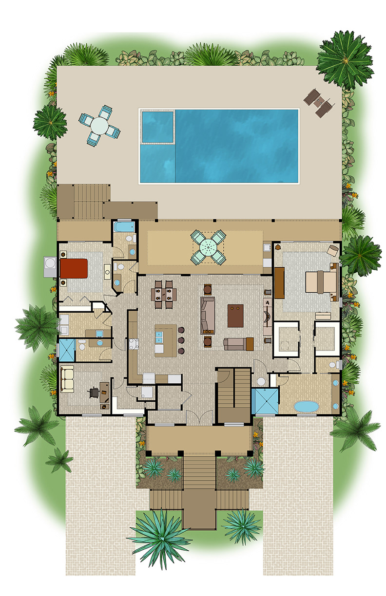 color floor plan home design cad drafting house drawing