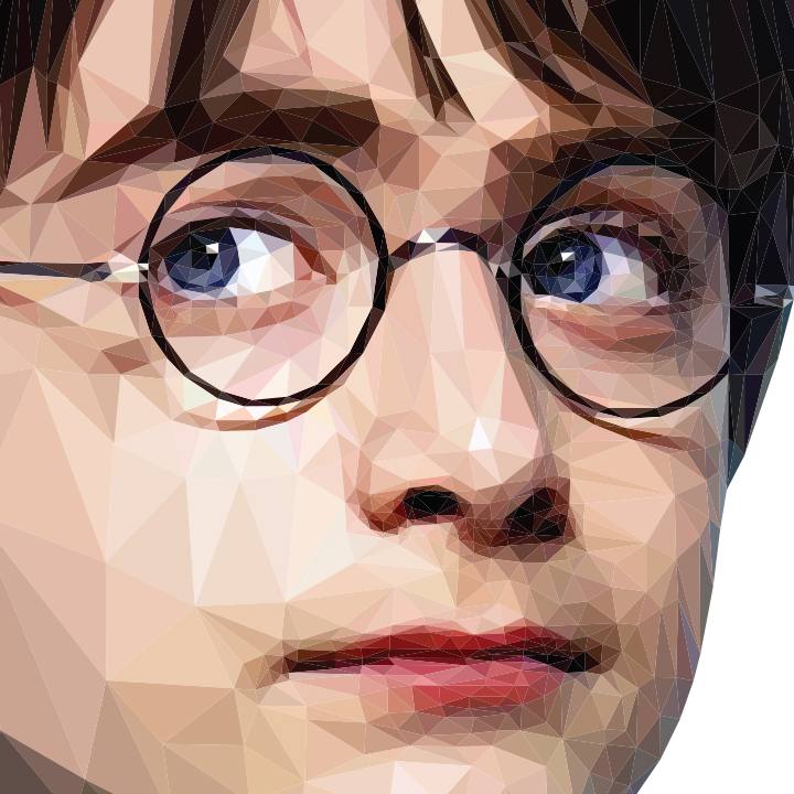 lowpoly low_poly lowpolygon Low Poly Illustrator polygon harry harrypotter harry potter Daniel Radcliffe triangle Polygon Art