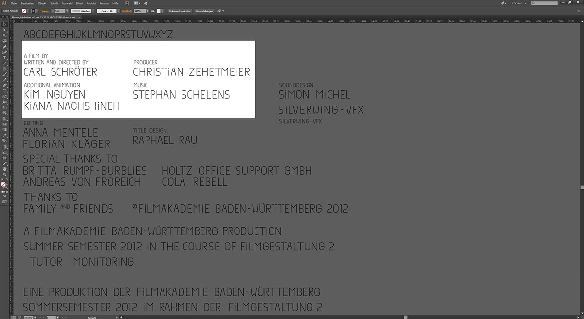 sequence credits UFO paper Blueprint credit sequence video Raphael Rau motion-design Silverwing