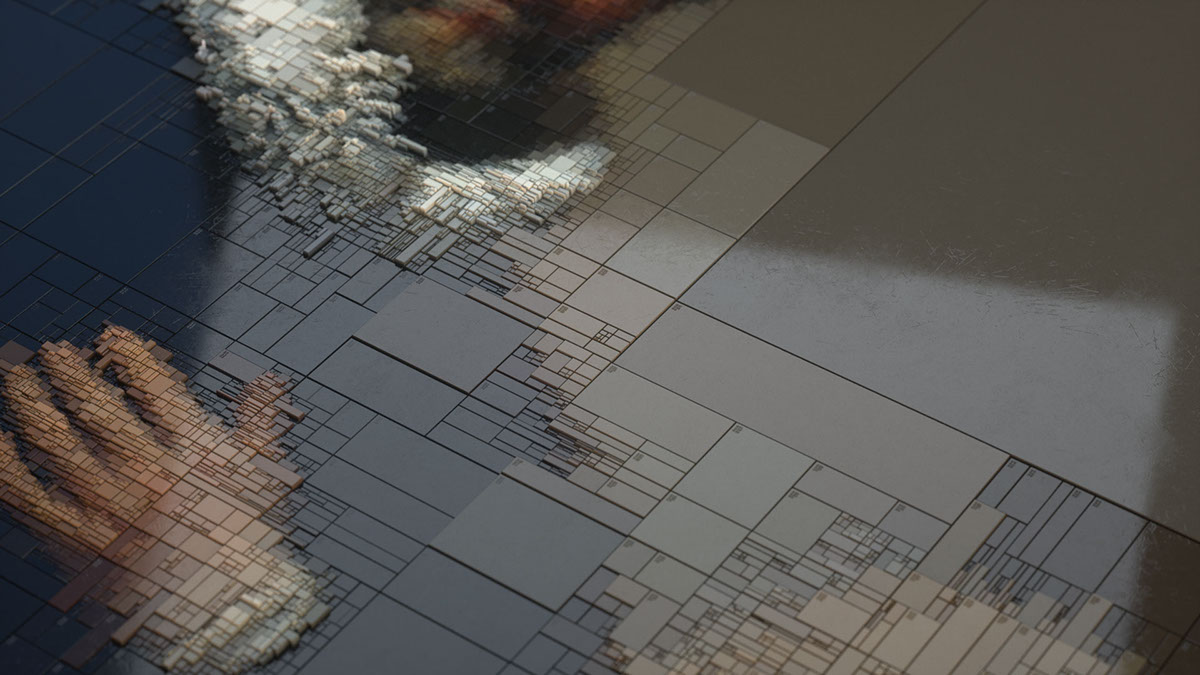 painting   ILLUSTRATION  houdini Procedural programming  subdivision algorithm Treemap art science