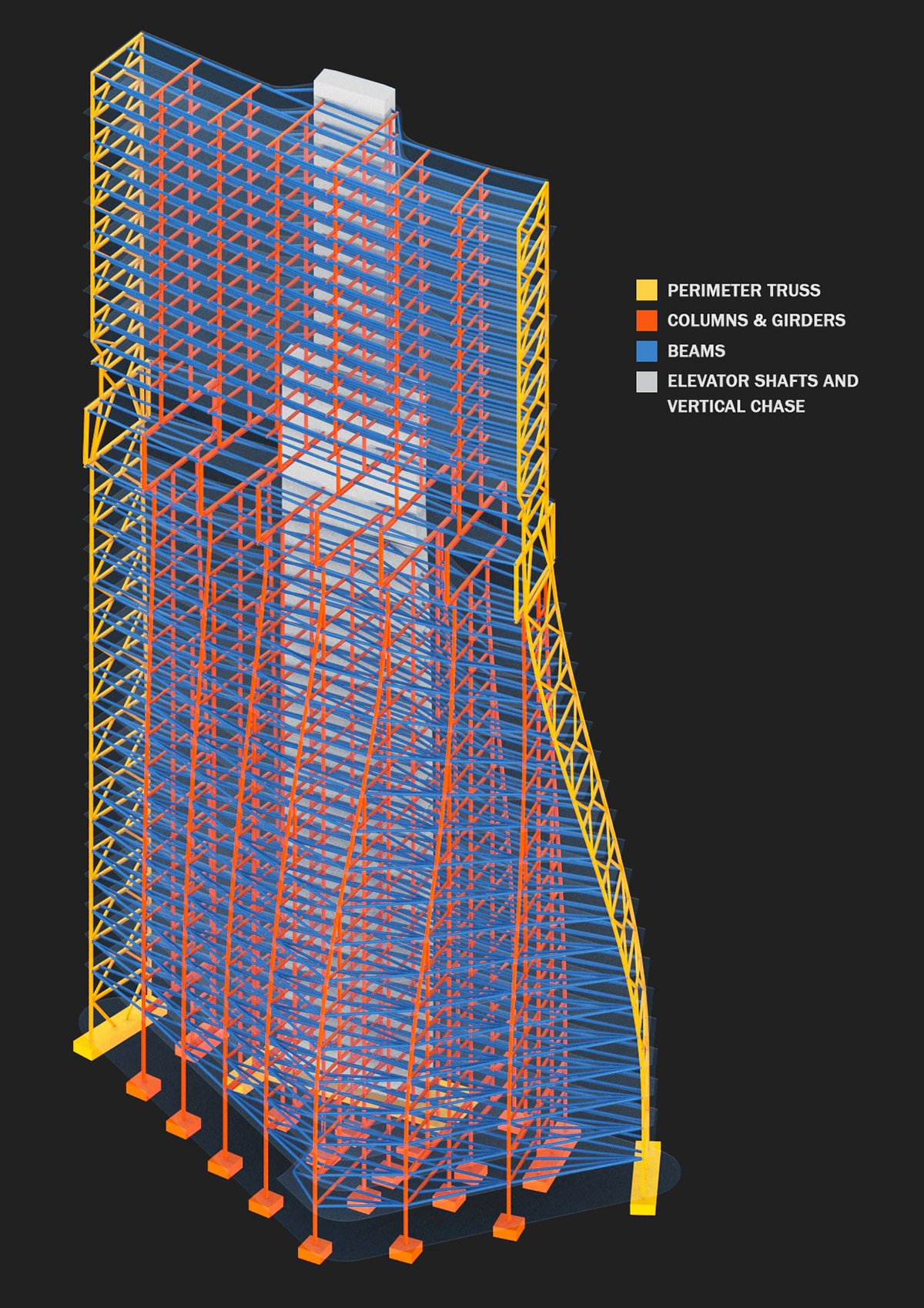 building design Facade design curtain wall tower skyscraper rendering visualization structure diagram Axon floorplan
