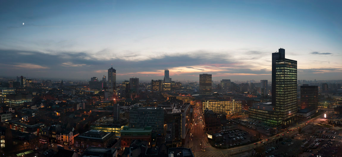 manchester city scape night