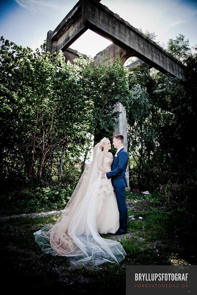 Image may contain: tree, wedding dress and outdoor