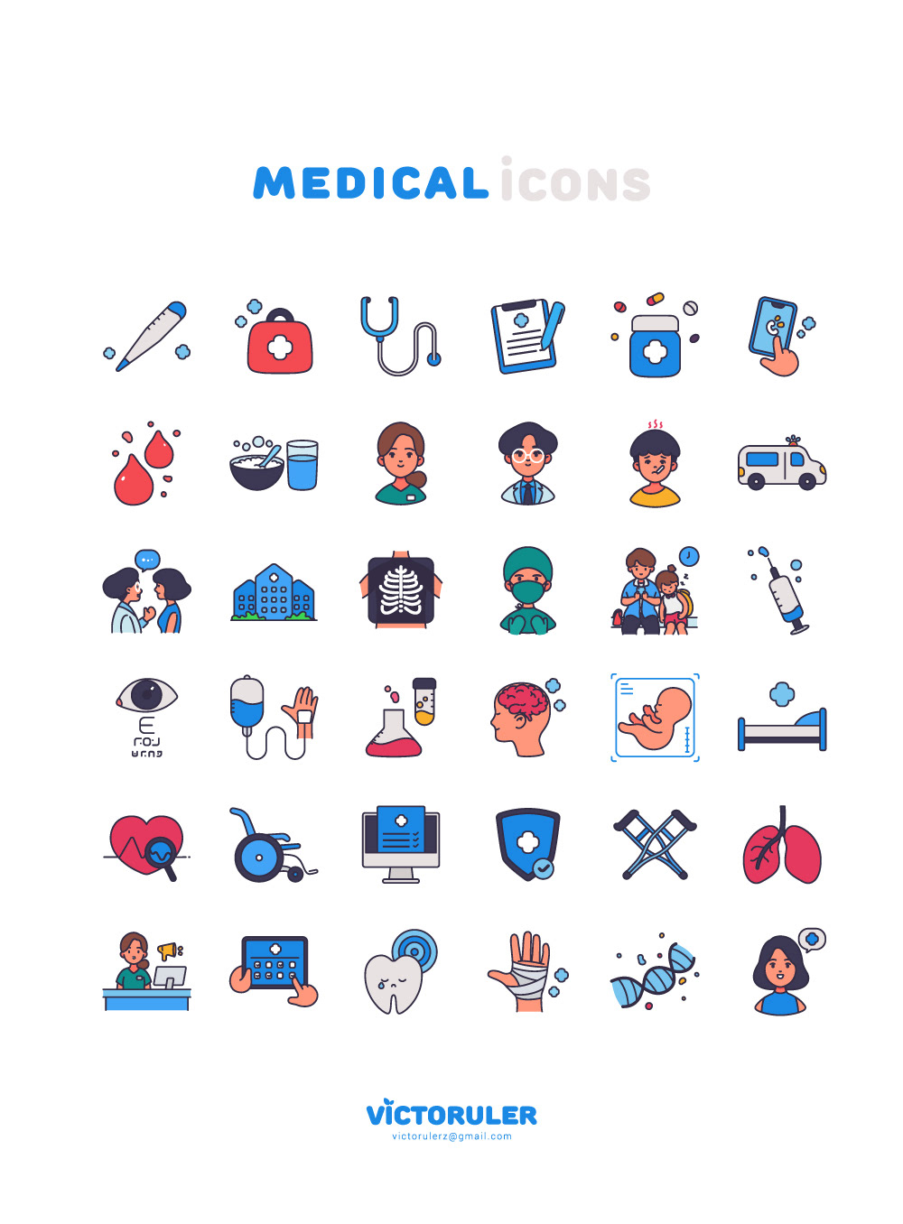 Icons design graphic design  ILLUSTRATION  medical healthcare