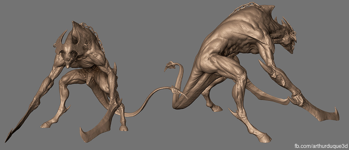 creature demon soldier monster Blade Sculpt Action Figure 3d print