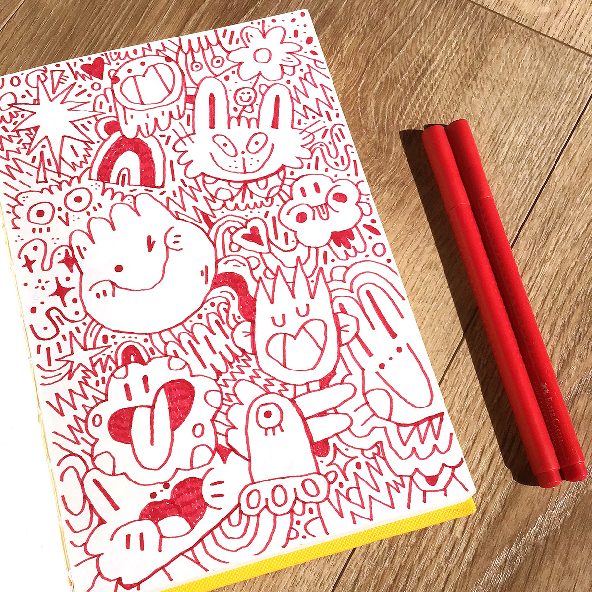 doodle garabatos cute sketchbook Posca FABER CASTELL markers