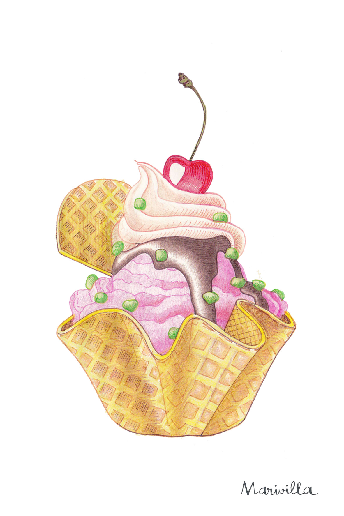 Illustration and Fashion ice cream Food  Eat Art funny summer ice Eating  sweet