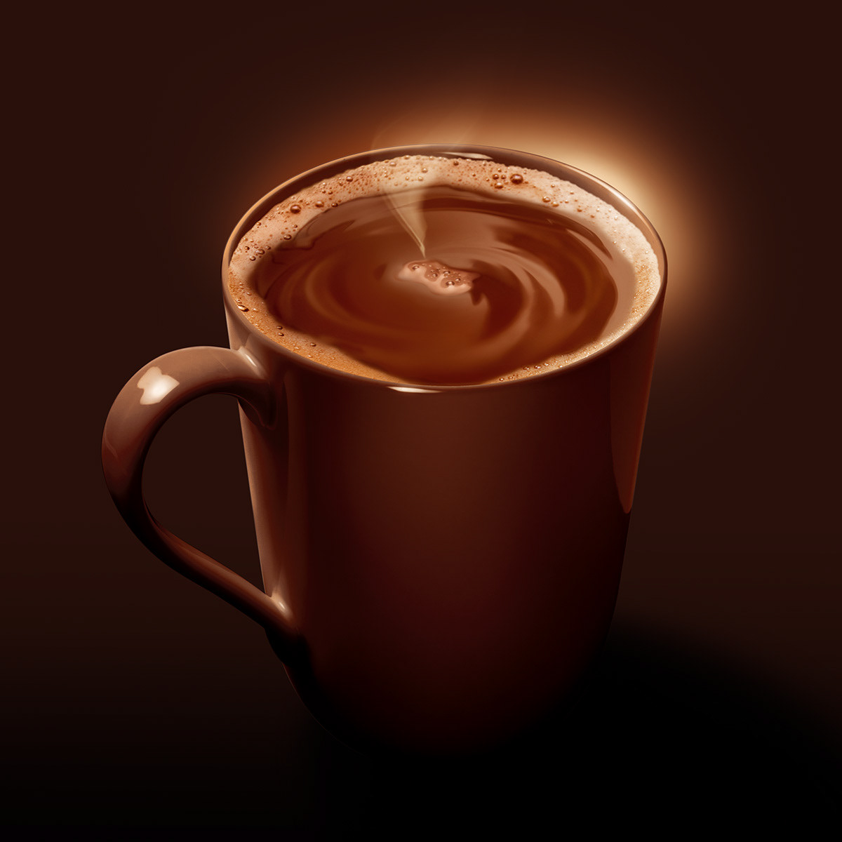 drink chocolate froth Hot smooth cream milk Steam cup Mug 