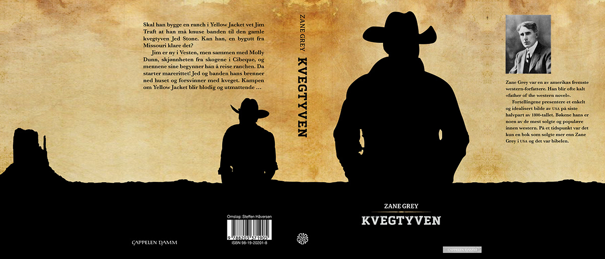 book cover book design design editorial design  graphic design  novel ntnu steffen haversen western Zane Grey