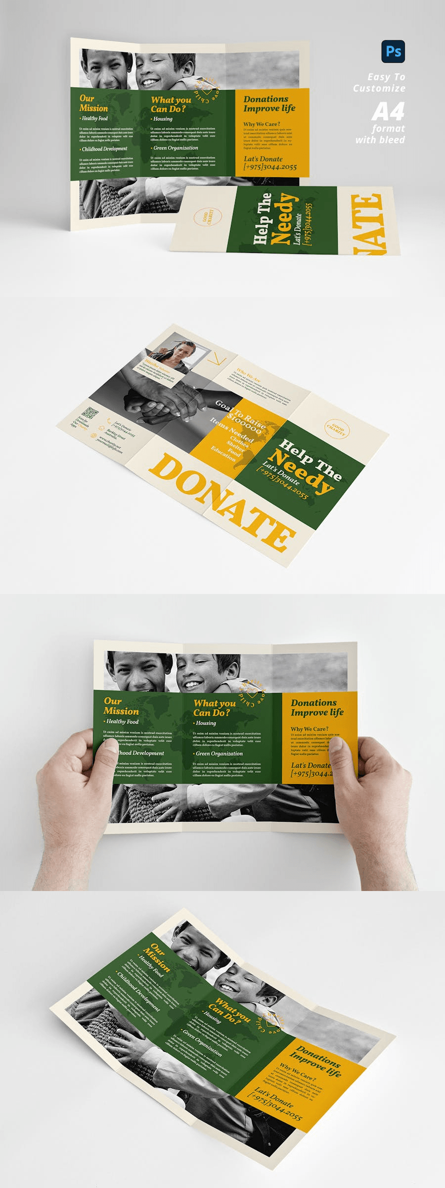 charity trifold brochure brochure design brochures Brochure Template brochuredesign flyers print posters