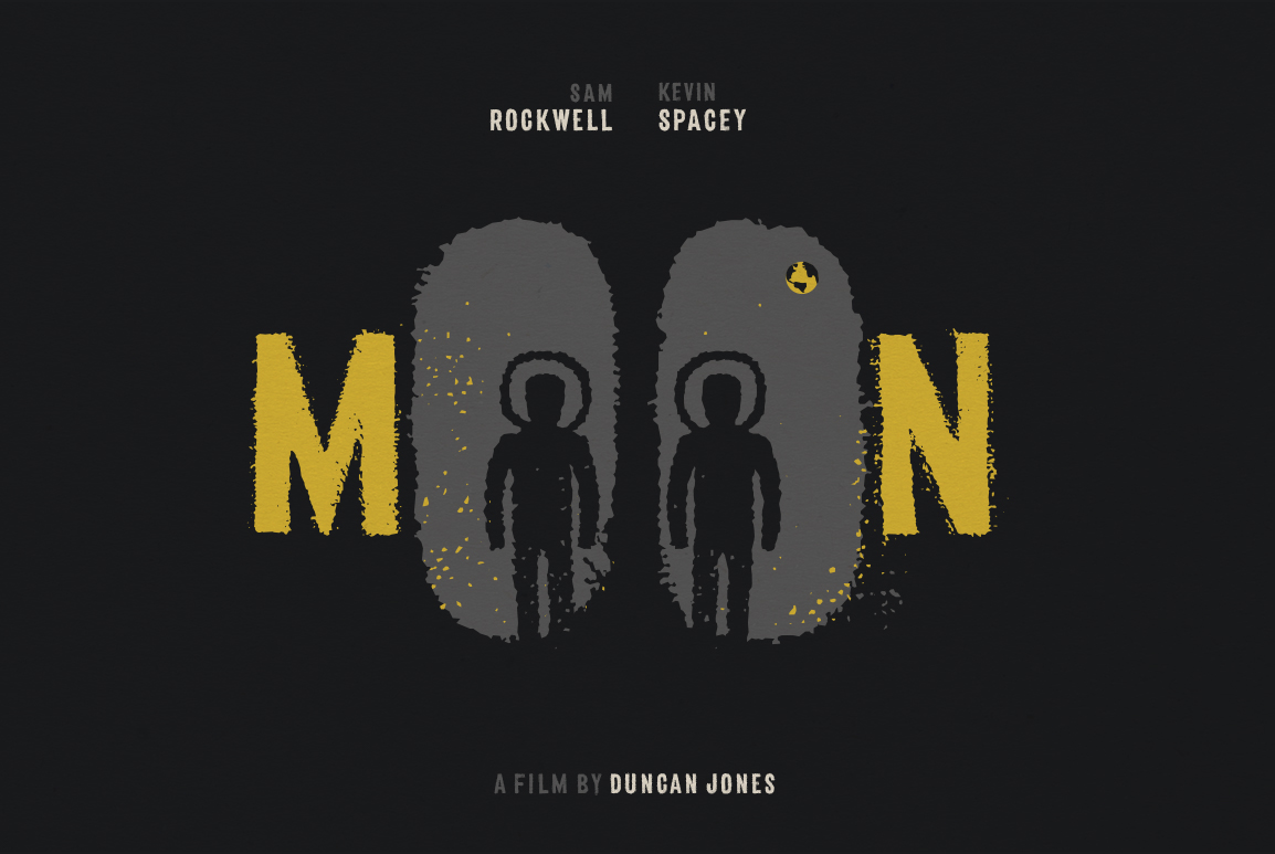 moon Space  astronaut poster alternative duncan jones yellow type